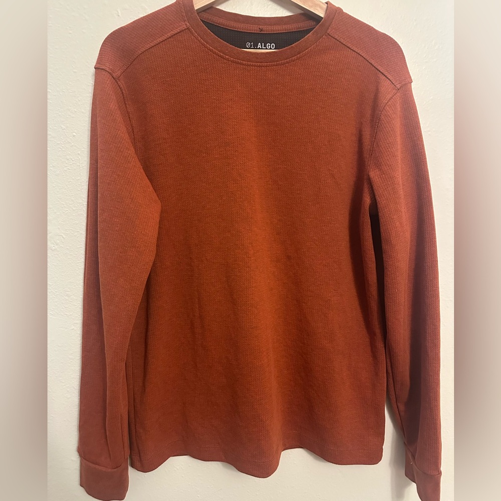 01. Algo Men's Burnt Orange Crewneck Performance base layer size M‎